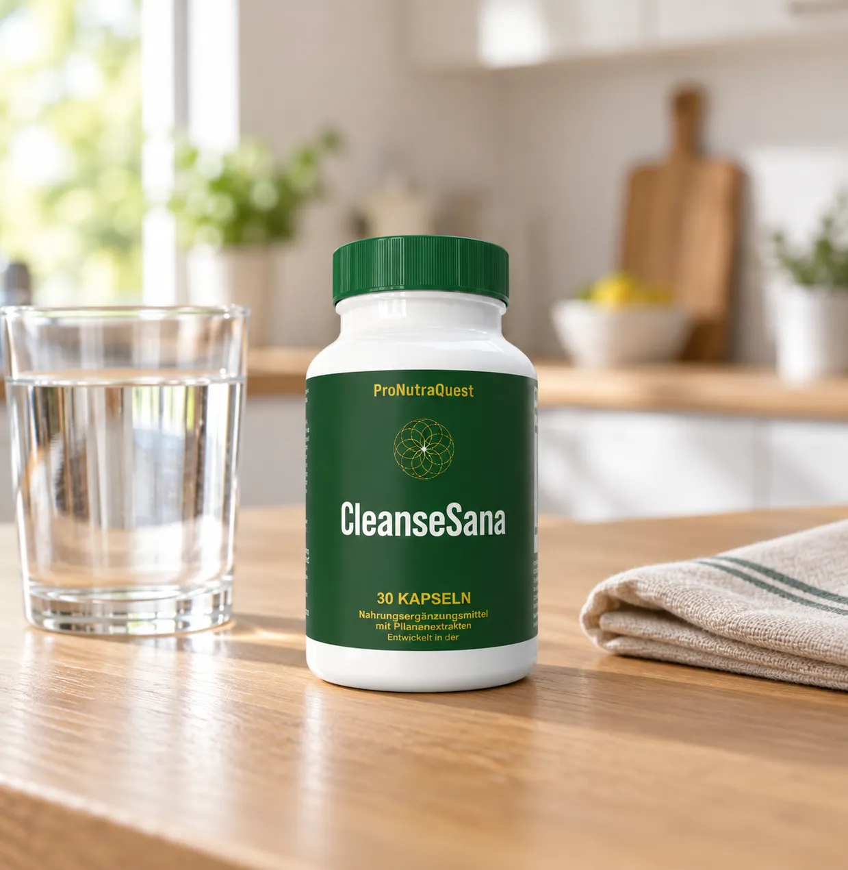 CleanseSana — Verpackung im Alltag
