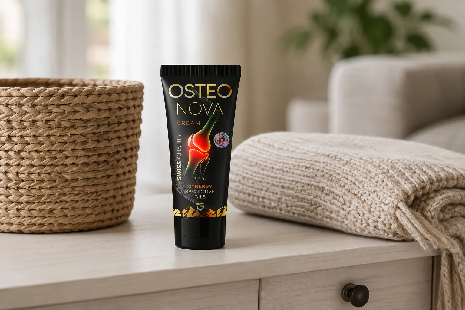 OsteoNova cream — Verpackung im Alltag