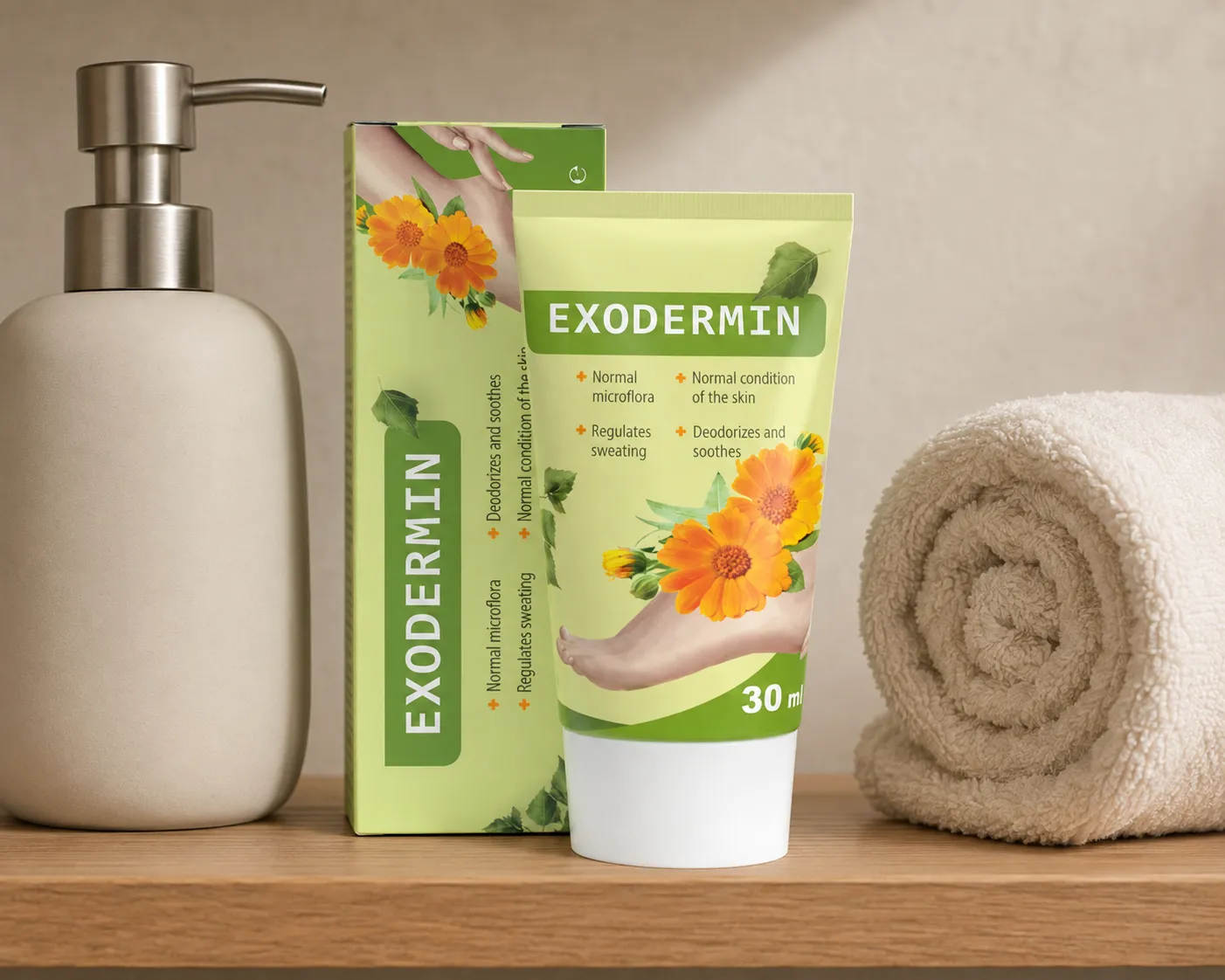 Exodermin — Verpackung im Alltag